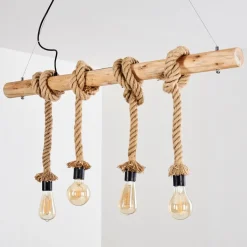 Suspension Etowah Brun, Noir, 4 Lumieres