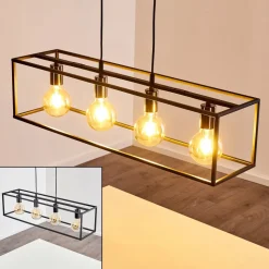 Suspension Flambeau Noir, 4 Lumieres