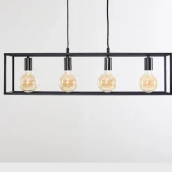 Suspension Flambeau Noir, 4 Lumieres