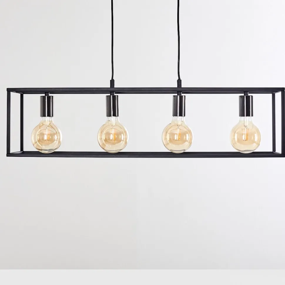 Suspension Flambeau Noir, 4 Lumieres