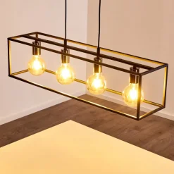 Suspension Flambeau Noir, 4 Lumieres