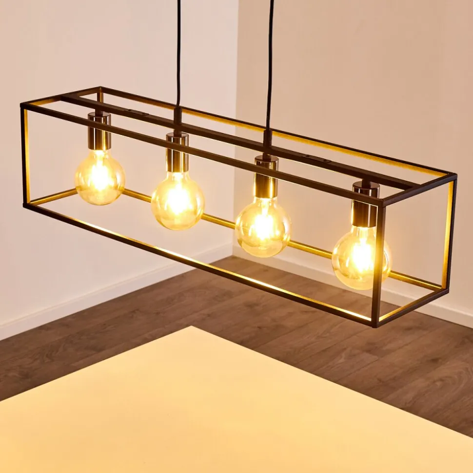 Suspension Flambeau Noir, 4 Lumieres