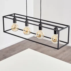 Suspension Flambeau Noir, 4 Lumieres