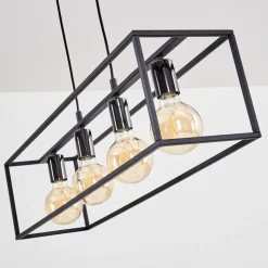 Suspension Flambeau Noir, 4 Lumieres