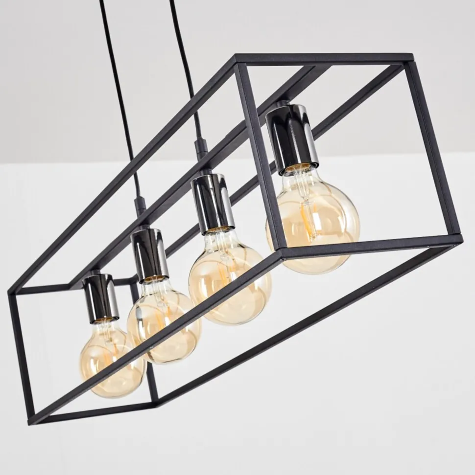 Suspension Flambeau Noir, 4 Lumieres