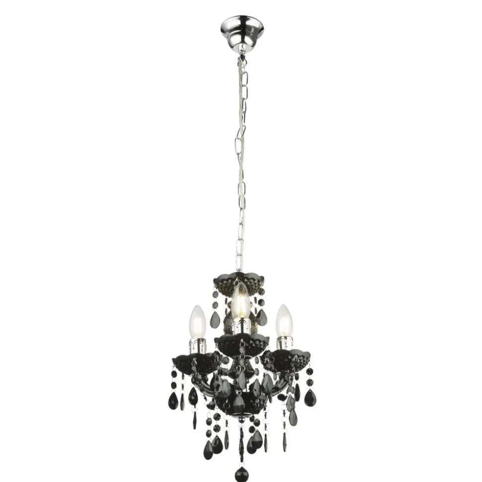 Suspension Globo Cuimbra Ii Noir, 3 Lumieres