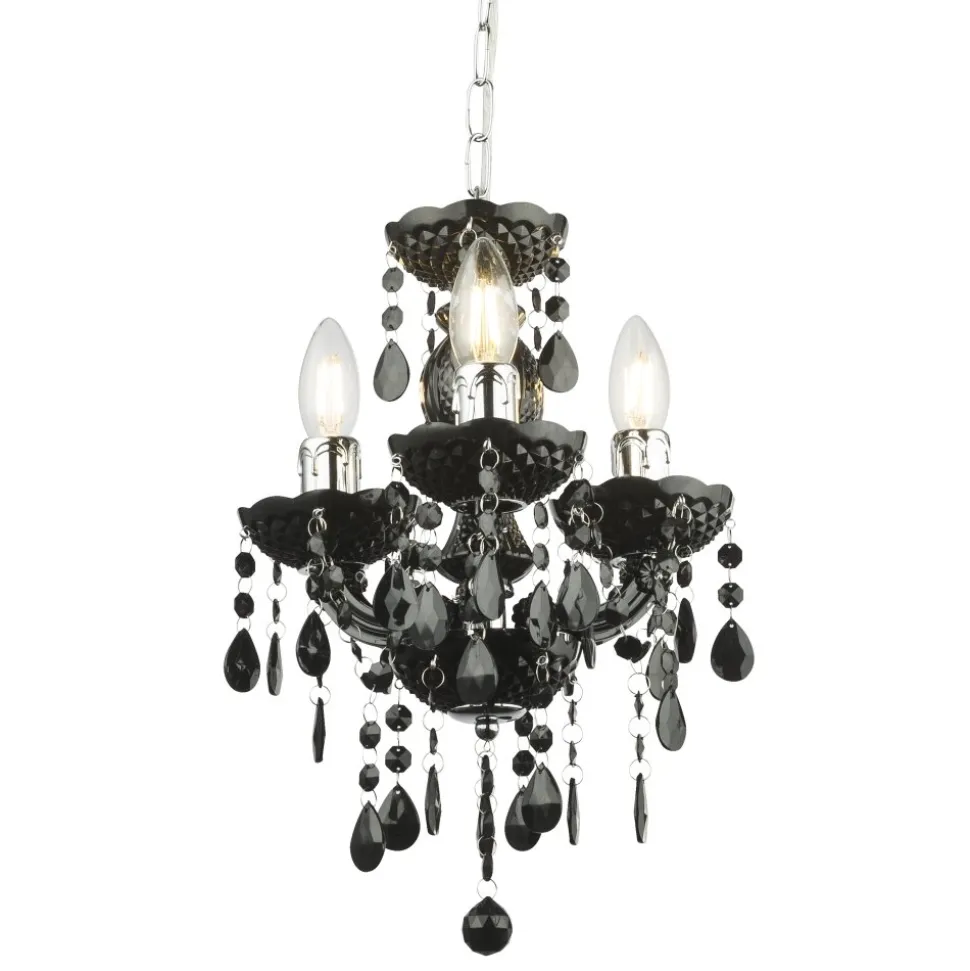 Suspension Globo Cuimbra Ii Noir, 3 Lumieres