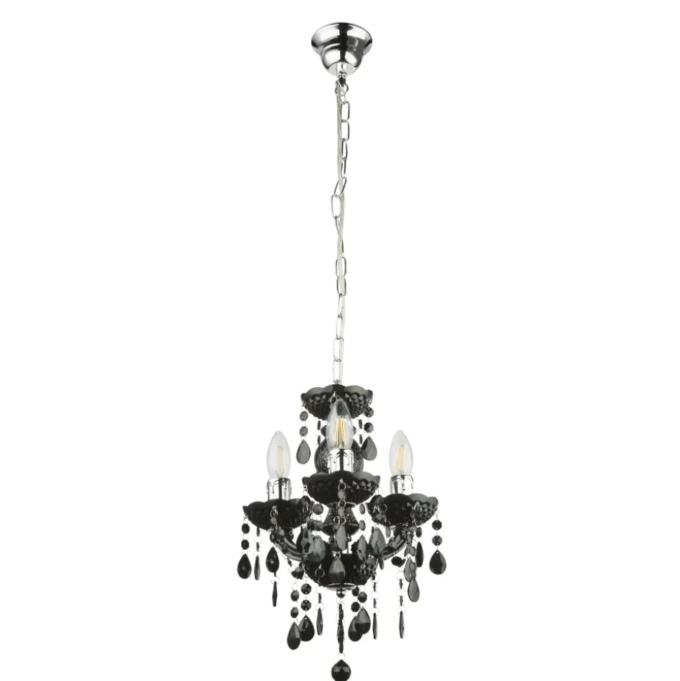 Suspension Globo Cuimbra Ii Noir, 3 Lumieres