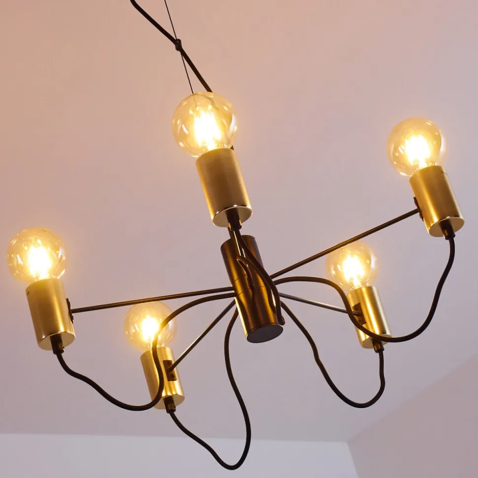 Suspension Gnarp Noir Dore, 5 Lumieres