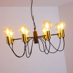 Suspension Gnarp Noir Dore, 8 Lumieres