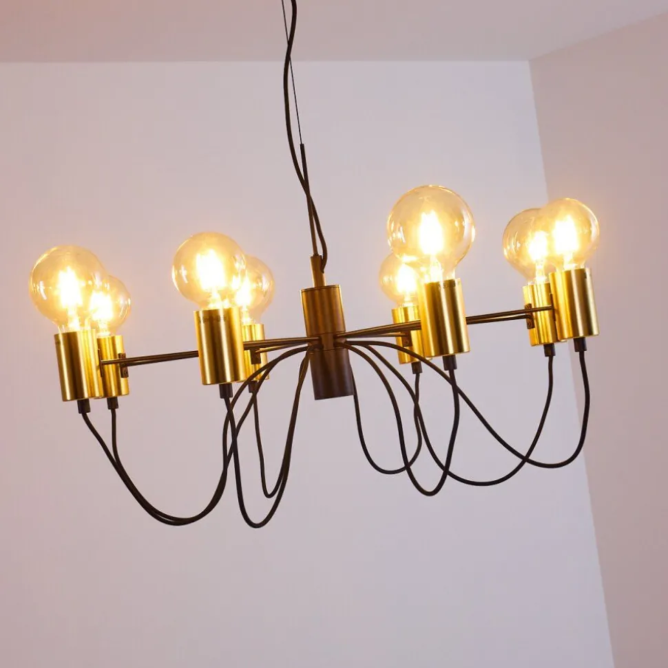 Suspension Gnarp Noir Dore, 8 Lumieres