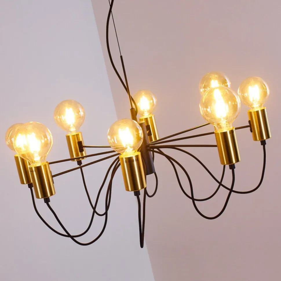 Suspension Gnarp Noir Dore, 8 Lumieres