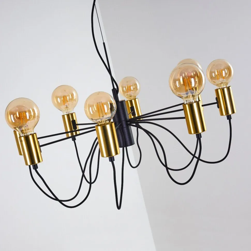 Suspension Gnarp Noir Dore, 8 Lumieres