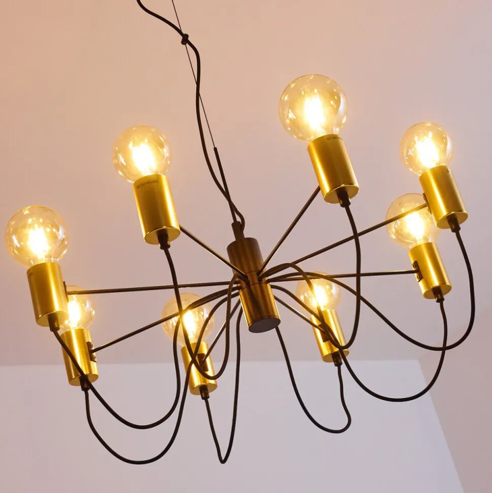 Suspension Gnarp Noir Dore, 8 Lumieres