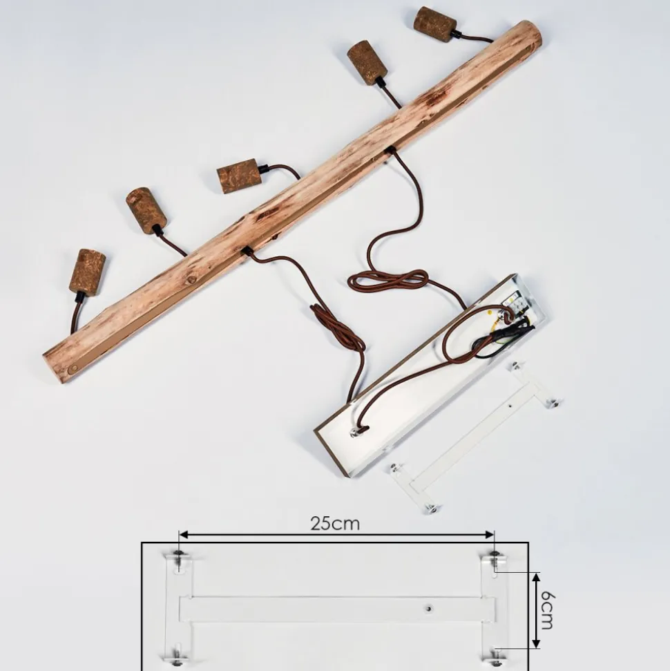 Suspension Gondo Brun, Rouille, 5 Lumieres