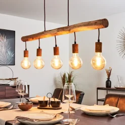 Suspension Gondo Brun, Rouille, 5 Lumieres