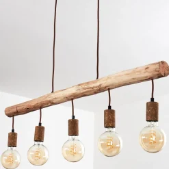 Suspension Gondo Brun, Rouille, 5 Lumieres