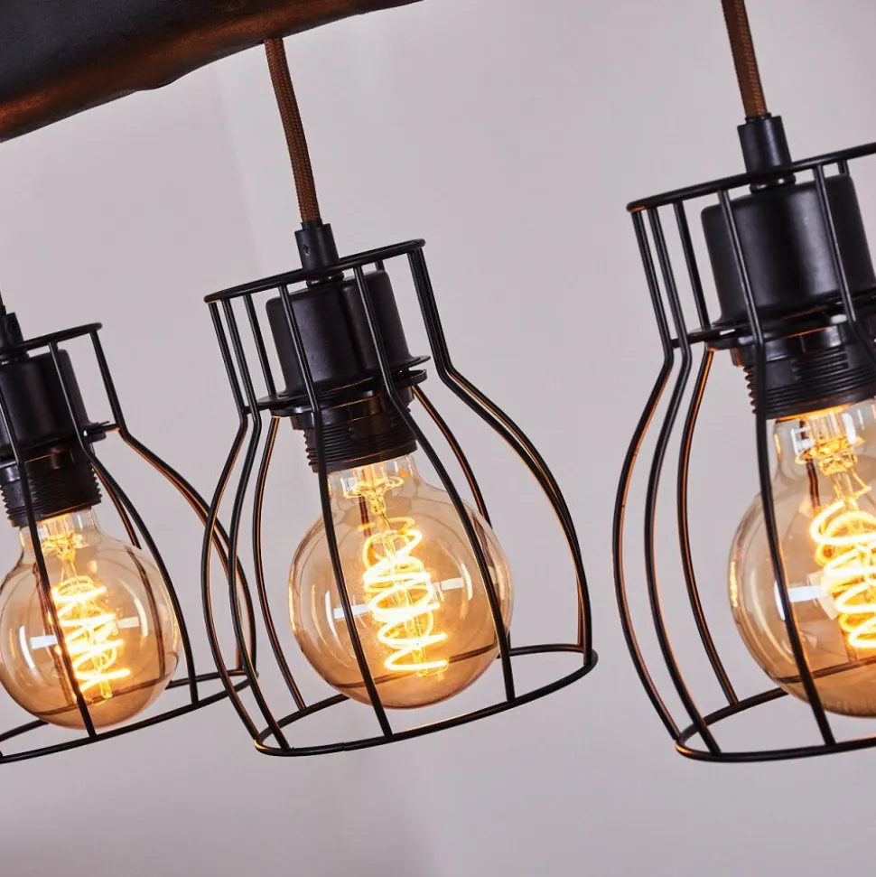Suspension Gondo Noir, 3 Lumieres