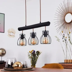 Suspension Gondo Noir, 3 Lumieres