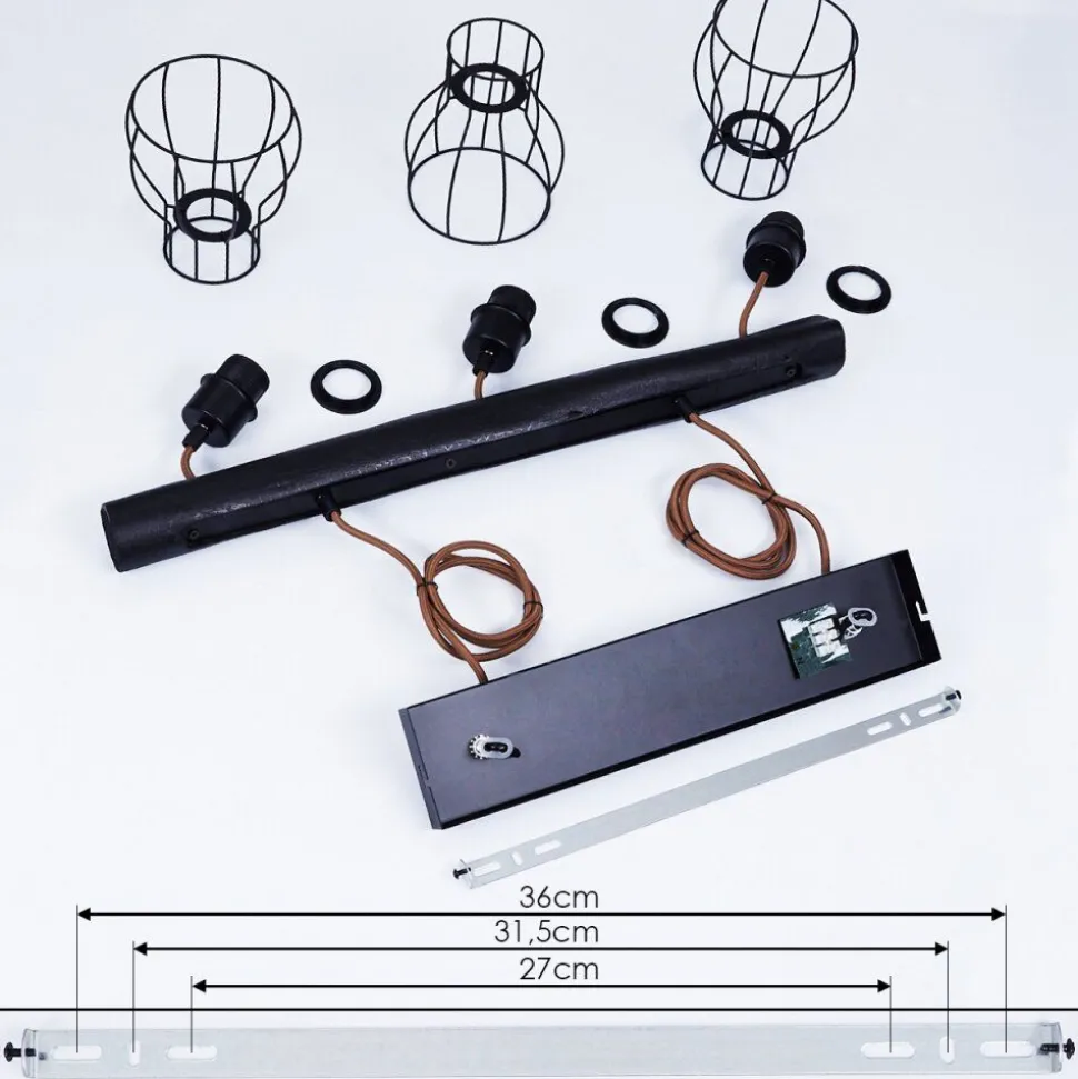 Suspension Gondo Noir, 3 Lumieres