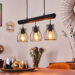 Suspension Gondo Noir, 3 Lumieres