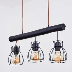 Suspension Gondo Noir, 3 Lumieres