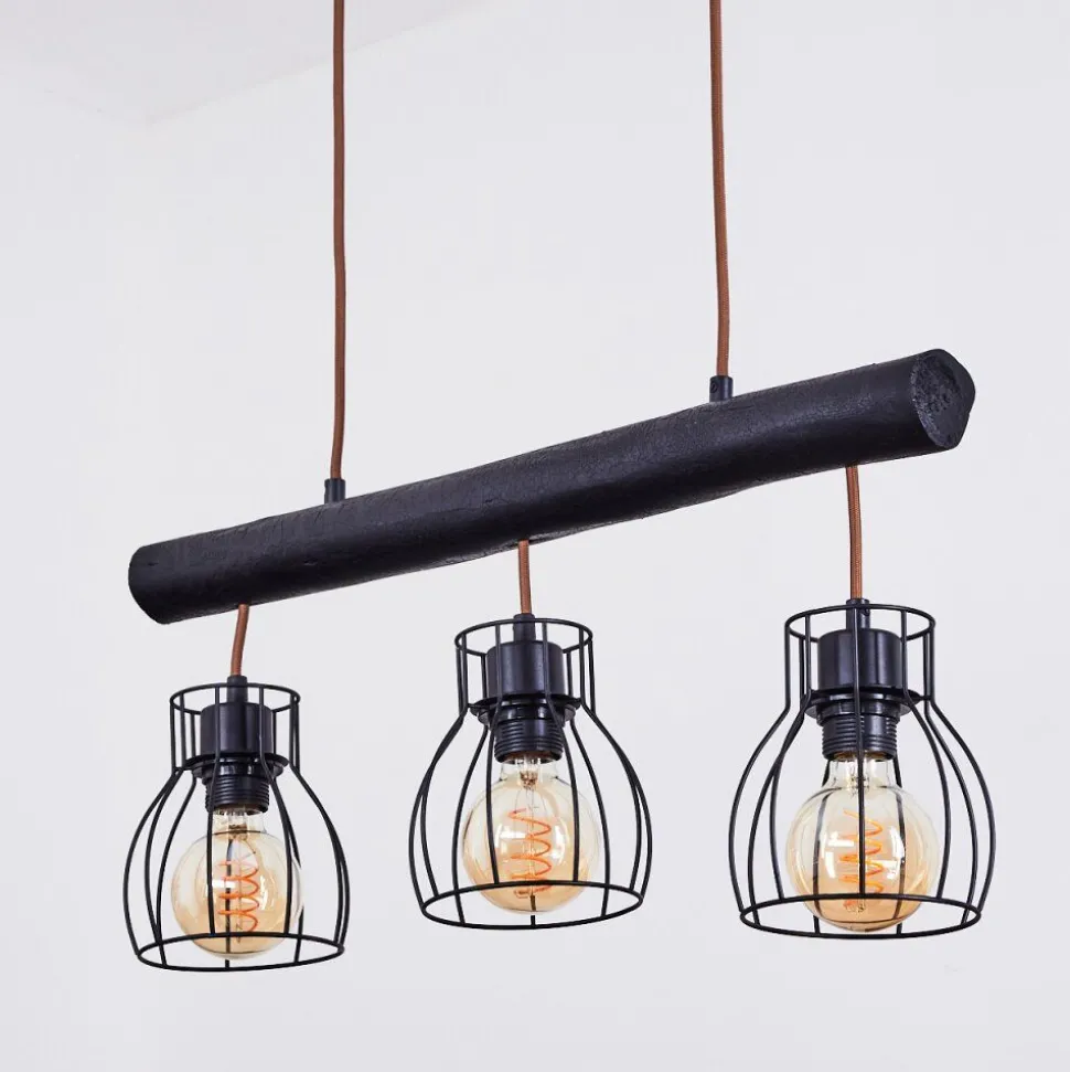 Suspension Gondo Noir, 3 Lumieres