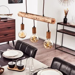 Suspension Gondo Rouille, 3 Lumieres