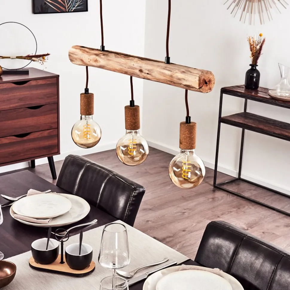 Suspension Gondo Rouille, 3 Lumieres