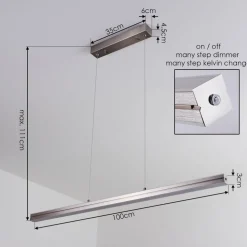 Suspension Goun Led Nickel Mat, 2 Lumieres