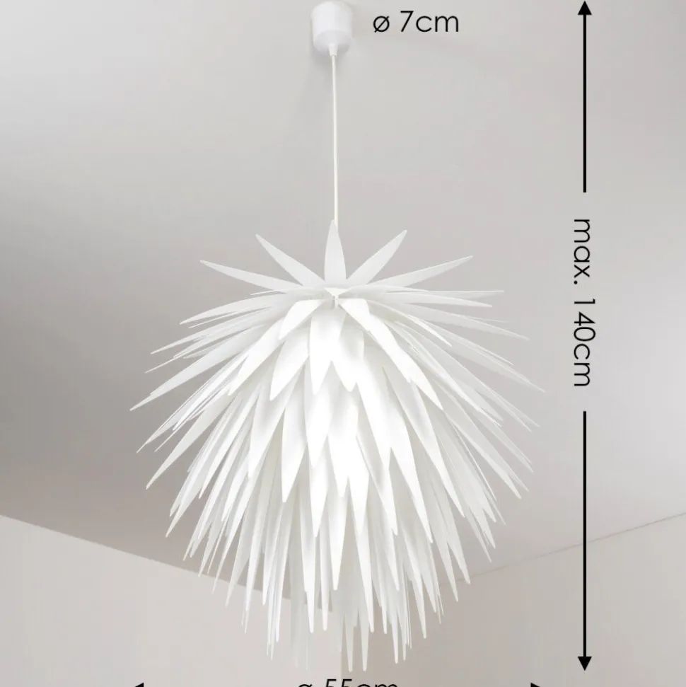 Suspension Grinder Blanc, 1 Lumiere