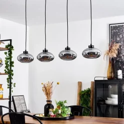 Suspension Haikala Noir, 4 Lumieres