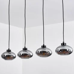 Suspension Haikala Noir, 4 Lumieres