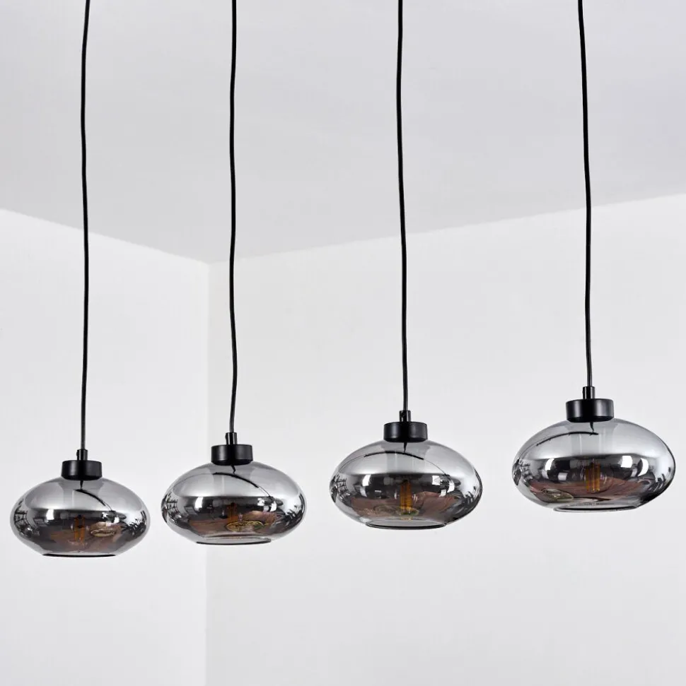 Suspension Haikala Noir, 4 Lumieres