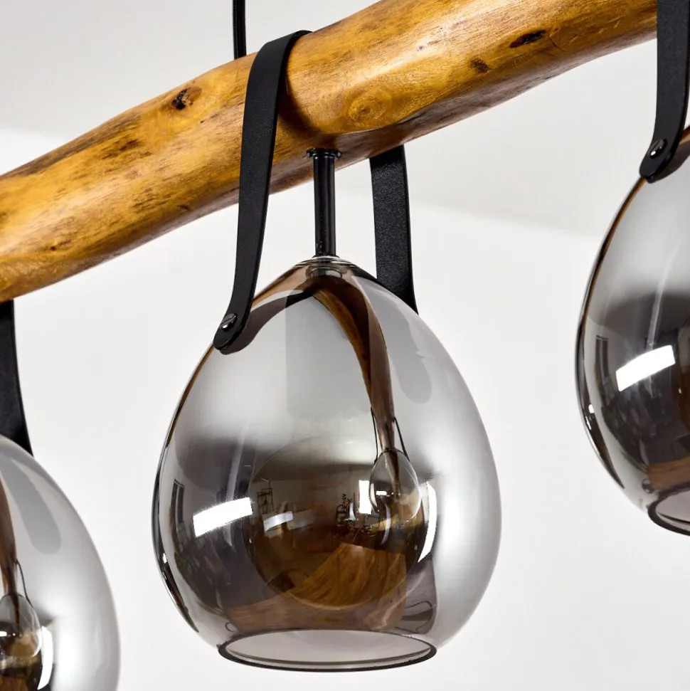 Suspension Hocker Ecru, Noir, 4 Lumieres