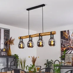 Suspension Hocker Ecru, Noir, 4 Lumieres