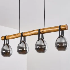 Suspension Hocker Ecru, Noir, 4 Lumieres