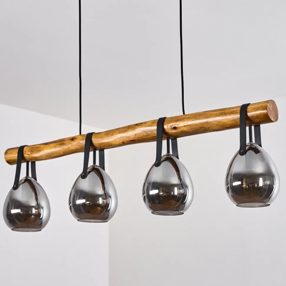 Suspension Hocker Ecru, Noir, 4 Lumieres