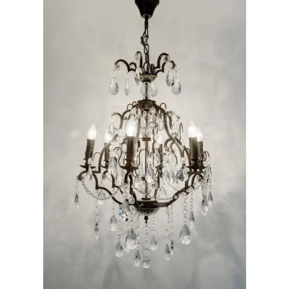 Suspension Hollander Cristallo Anthracite, 6 Lumieres