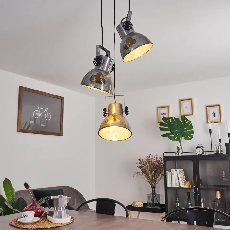 Suspension Hora Bois Fonce, Noir, 3 Lumieres