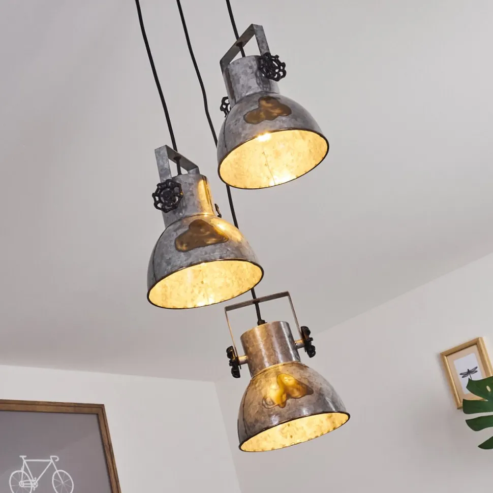 Suspension Hora Bois Fonce, Noir, 3 Lumieres