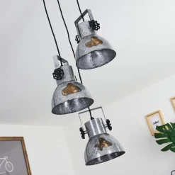 Suspension Hora Bois Fonce, Noir, 3 Lumieres
