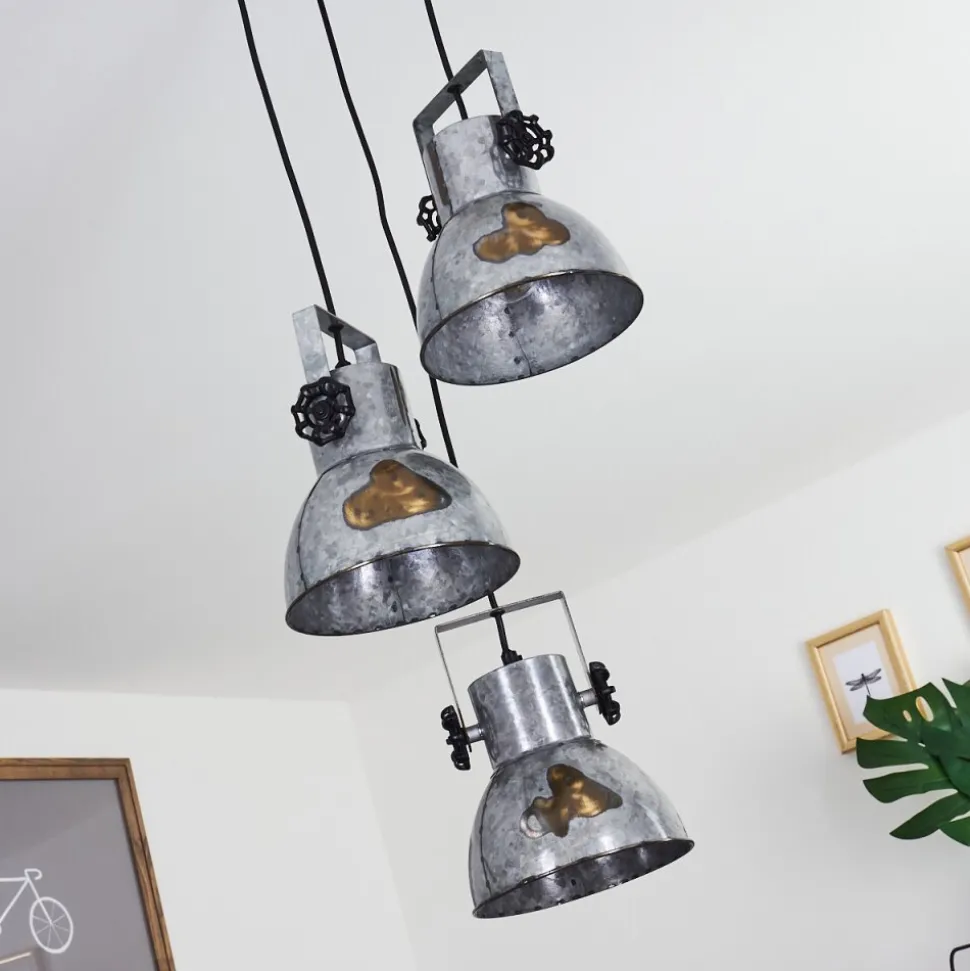 Suspension Hora Bois Fonce, Noir, 3 Lumieres