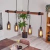 Suspension Hunouri Bois Fonce, Noir, 4 Lumieres