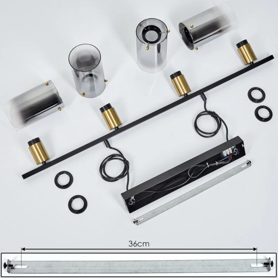 Suspension Hunouri Noir, 4 Lumieres