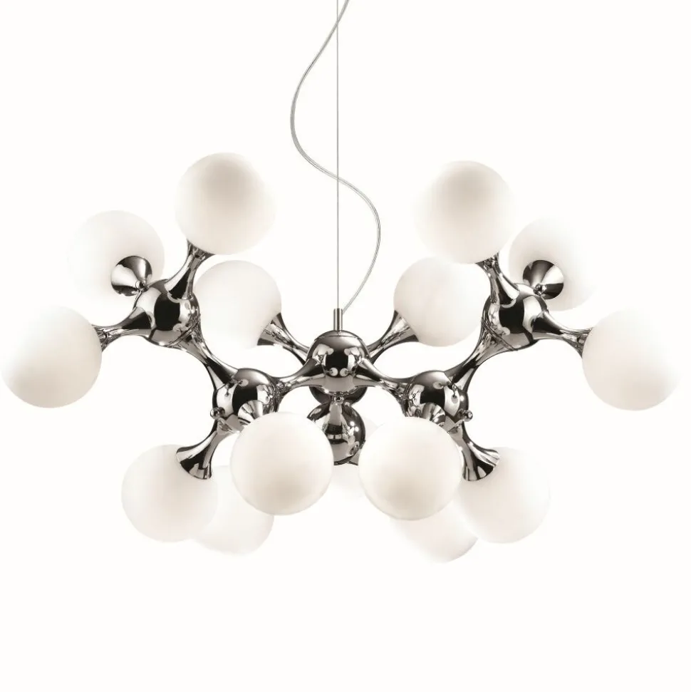 Suspension Ideal Lux Nodi Chrome, 15 Lumieres