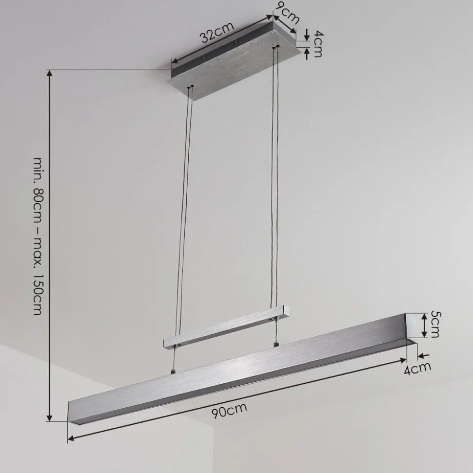 Suspension Ifo Led Aluminium Brosse, 3 Lumieres