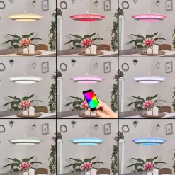 Suspension Ittingen Led Blanc, 1 Lumiere, Changeur De Couleurs