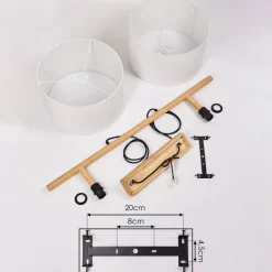 Suspension Kelapa Ecru, 2 Lumieres