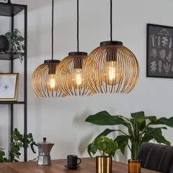 Suspension Keryvaland Noir, 3 Lumieres